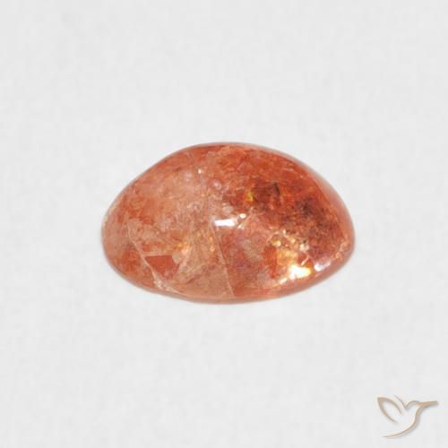 Pierre de soleil Orange moyen naturelle ovale, 0.93 ct, Translucide