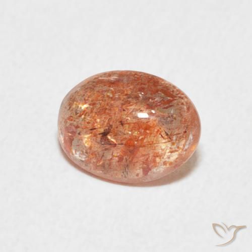 Pierre de soleil Orange rougeâtre naturelle ovale, 1.08 ct, Translucide