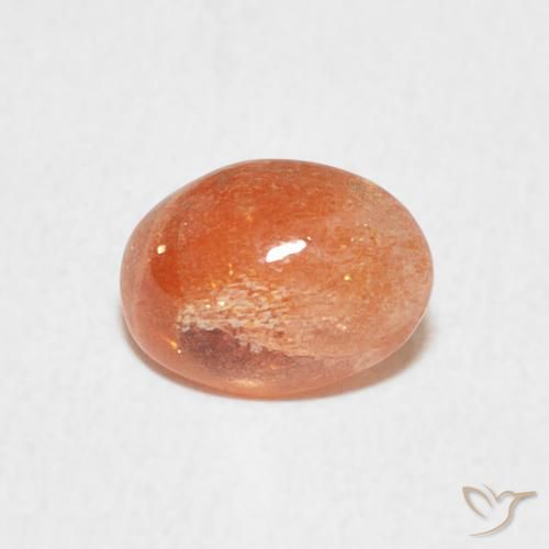 1.02ct Naturel Orange foncé Pierre de soleil, ovale, Translucide