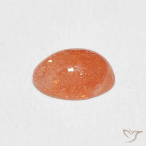 Pierre de soleil Orange foncé naturelle ovale, 1.02 ct, Translucide