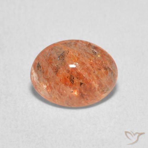 1.17ct Naturel Orange moyen Pierre de soleil, ovale, Translucide