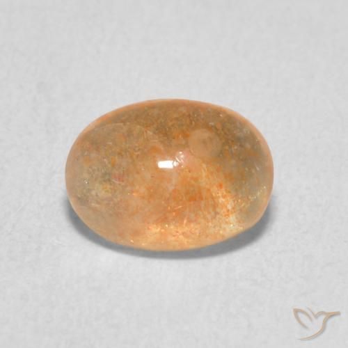 1.34ct Naturel Orange clair Pierre de soleil, ovale, Translucide