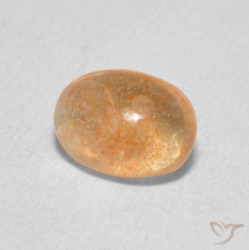 Pierre de soleil Orange clair naturelle ovale, 1.34 ct, Translucide