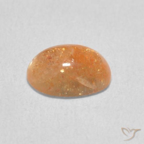 Pierre de soleil Orange clair naturelle ovale, 1.34 ct, Translucide