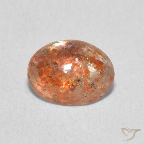 0.86ct Naturel Orange gingembre Pierre de soleil, ovale, Translucide