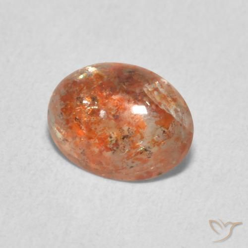 Pierre de soleil Orange gingembre naturelle ovale, 0.86 ct, Translucide
