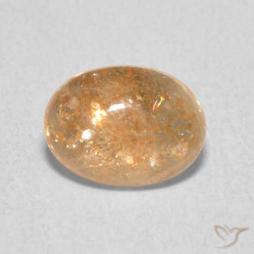 1.33ct Naturel Orange pêche léger Pierre de soleil, ovale, Translucide