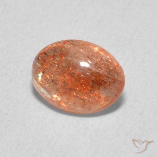 Pierre de soleil Orange rougeâtre naturelle ovale, 1.05 ct, Translucide