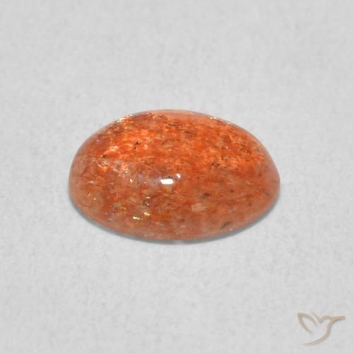 Pierre de soleil Orange rougeâtre naturelle ovale, 1.05 ct, Translucide