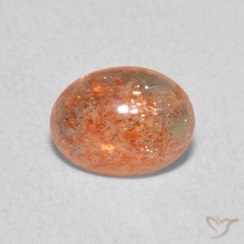 0.93ct Naturel Orange gingembre Pierre de soleil, ovale, Translucide