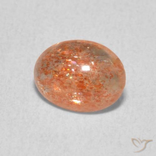 Pierre de soleil Orange gingembre naturelle ovale, 0.93 ct, Translucide