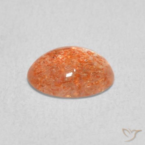 Pierre de soleil Orange gingembre naturelle ovale, 0.93 ct, Translucide