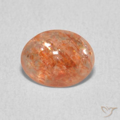 1.07ct Naturel Orange gingembre Pierre de soleil, ovale, Translucide