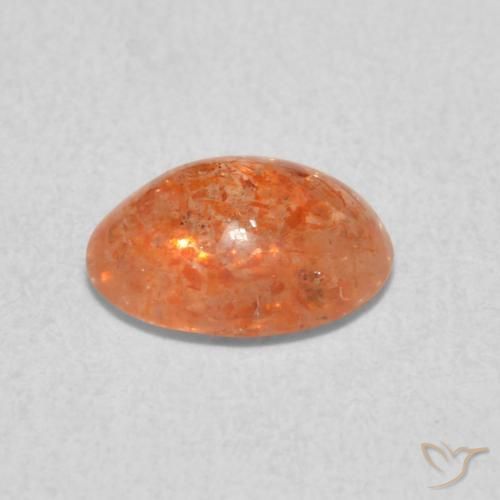 Pierre de soleil Orange gingembre naturelle ovale, 1.07 ct, Translucide