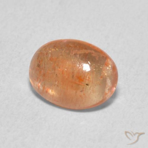 Pierre de soleil Medium Light-Orange naturelle ovale, 1.26 ct, Translucide