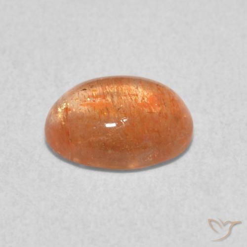 Pierre de soleil Medium Light-Orange naturelle ovale, 1.26 ct, Translucide