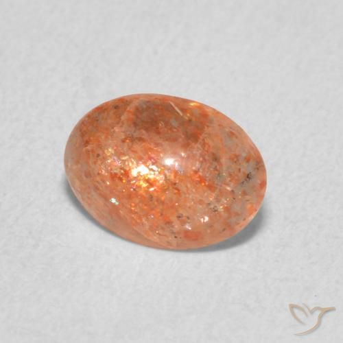 Pierre de soleil Medium Light-Orange naturelle ovale, 0.84 ct, Translucide