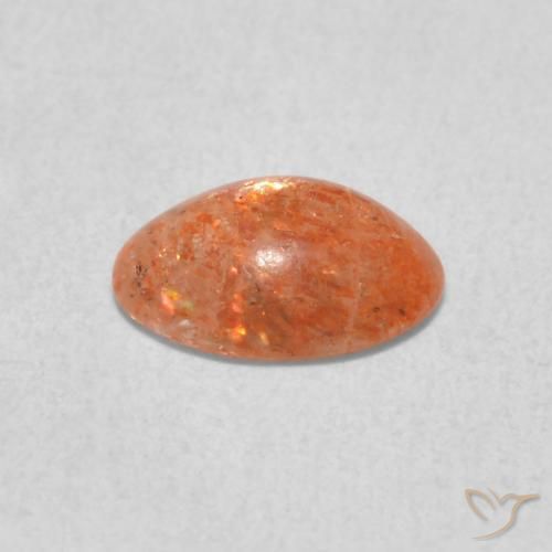 Pierre de soleil Medium Light-Orange naturelle ovale, 0.84 ct, Translucide