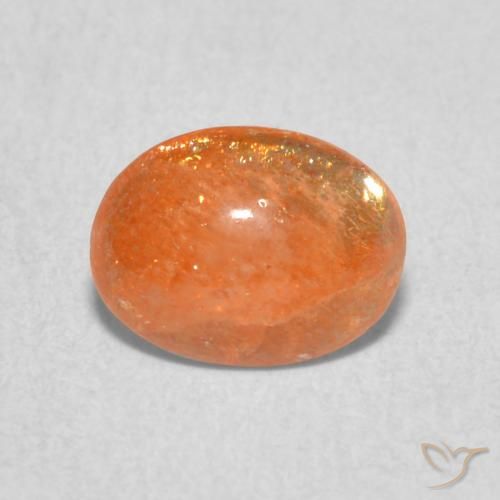 1.01ct Naturel Orange moyen Pierre de soleil, ovale, Translucide