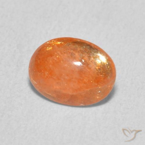 Pierre de soleil Orange moyen naturelle ovale, 1.01 ct, Translucide
