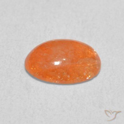 Pierre de soleil Orange moyen naturelle ovale, 1.01 ct, Translucide