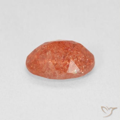 Pierre de soleil Orange rougeâtre naturelle ovale, 1.15 ct, Translucide