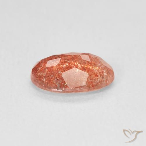 Pierre de soleil Orange pamplemousse naturelle ovale, 0.99 ct, Translucide