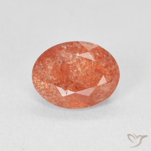 1.22ct Naturel Orange pamplemousse Pierre de soleil, ovale, Translucide