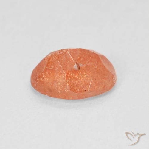 Pierre de soleil Orange rougeâtre naturelle ovale, 1.23 ct, Translucide
