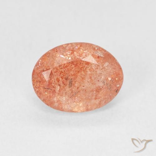1.40ct Naturel Orange pamplemousse Pierre de soleil, ovale, Translucide