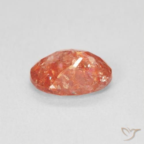 Pierre de soleil Orange pamplemousse naturelle ovale, 1.12 ct, Translucide