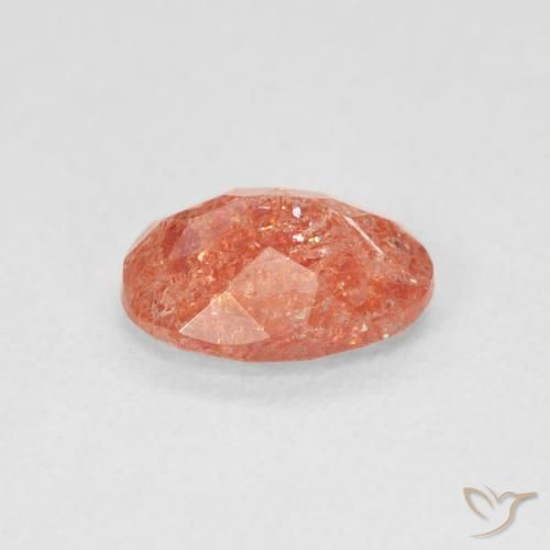 Pierre de soleil Orange rougeâtre naturelle ovale, 1.05 ct, Translucide
