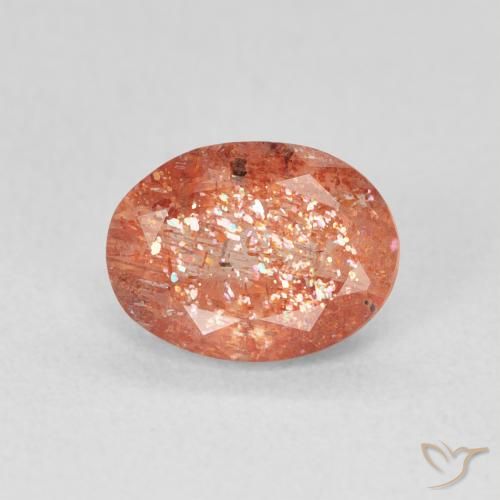 1.20ct Naturel Orange pamplemousse Pierre de soleil, ovale, Translucide