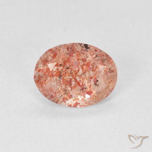 0.96ct Naturel Orange pamplemousse Pierre de soleil, ovale, Translucide