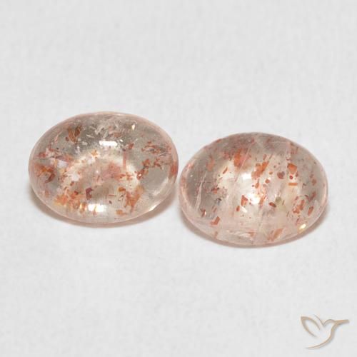 2.08ctw Naturel Orange clair Pierre de soleil, ovale, Translucide