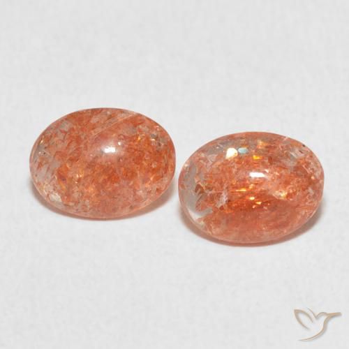 1.93ctw Naturel Orange gingembre Pierre de soleil, ovale, Translucide
