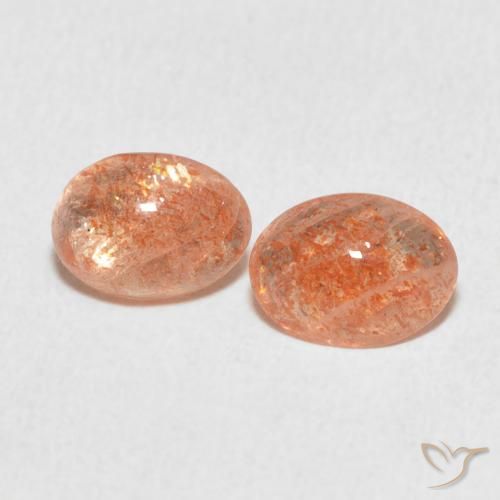 1.78ctw Naturel Orange gingembre Pierre de soleil, ovale, Translucide