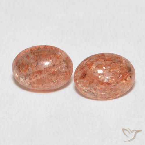 2.11ctw Naturel Orange pamplemousse Pierre de soleil, ovale, Translucide