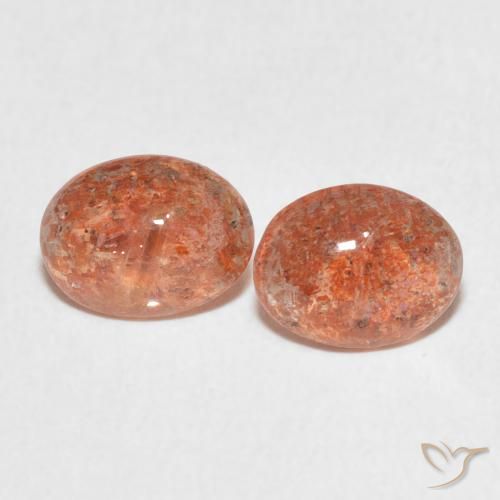 2.05ctw Naturel Orange moyen Pierre de soleil, ovale, Translucide