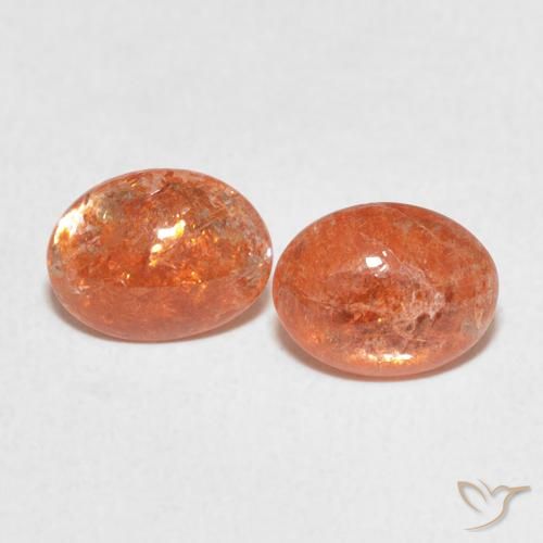 1.80ctw Naturel Orange pamplemousse Pierre de soleil, ovale, Translucide