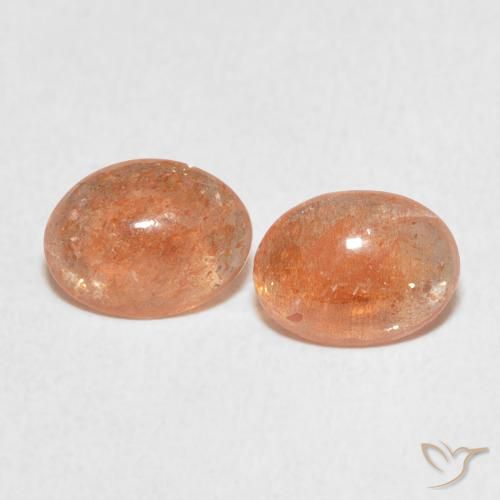 1.93ctw Naturel Medium Light-Orange Pierre de soleil, ovale, Translucide