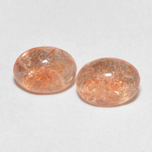 2.09ctw Naturel Medium Light-Orange Pierre de soleil, ovale, Translucide