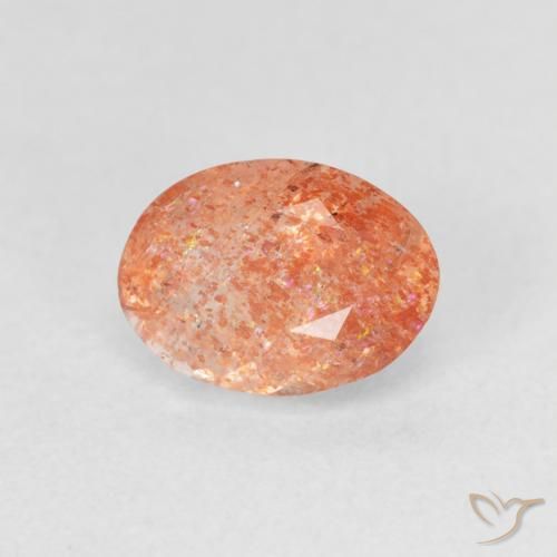 Pierre de soleil Medium Light-Orange naturelle ovale, 1.20 ct, Translucide