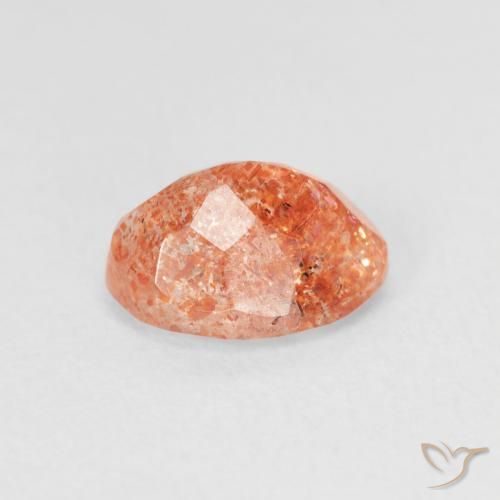 Pierre de soleil Medium Light-Orange naturelle ovale, 1.20 ct, Translucide