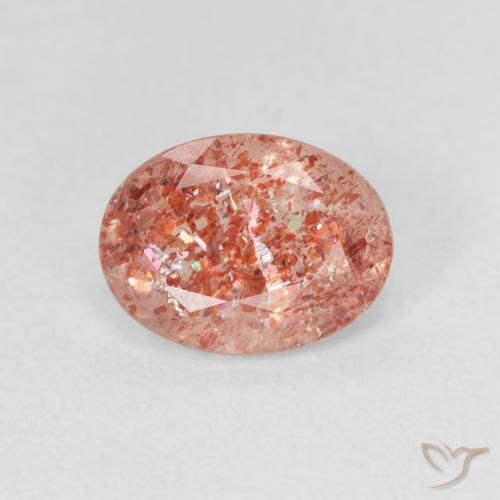 1.06ct Naturel Orange gingembre Pierre de soleil, ovale, Translucide