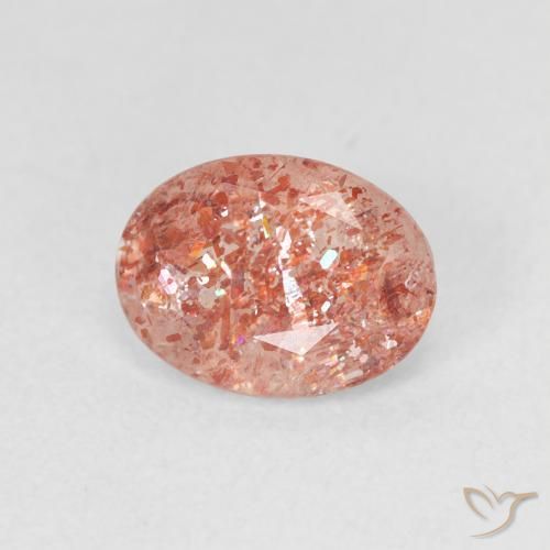 Pierre de soleil Orange gingembre naturelle ovale, 1.06 ct, Translucide