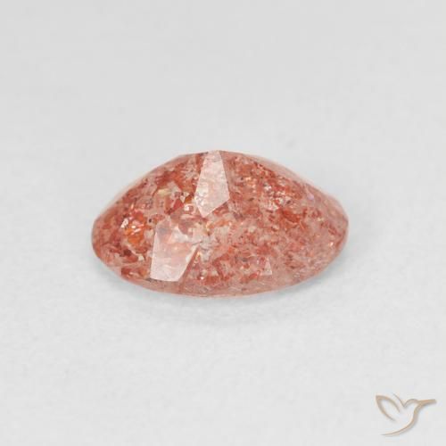 Pierre de soleil Orange gingembre naturelle ovale, 1.06 ct, Translucide