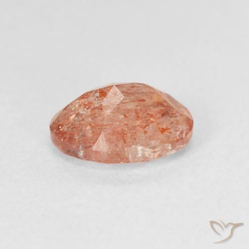 Pierre de soleil Orange rougeâtre naturelle ovale, 1.23 ct, Translucide