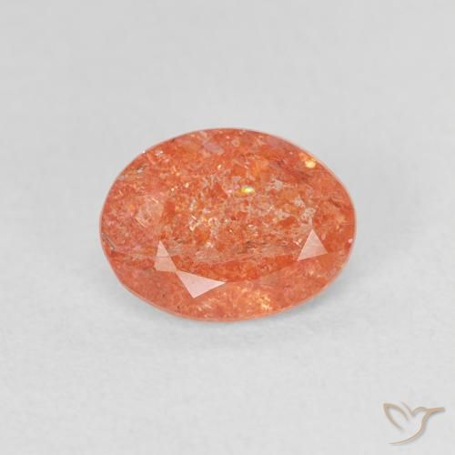 1.04ct Naturel Orange vif Pierre de soleil, ovale, Translucide