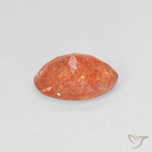 Pierre de soleil Orange vif naturelle ovale, 1.04 ct, Translucide